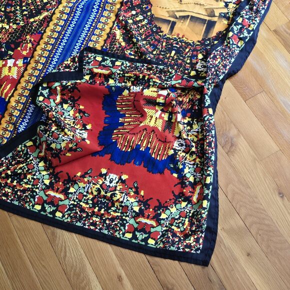 Red Yellow Orange Blue VNeck Kaftan Muu Muu Pool Beach Cover Up Dress India OSFM - Picture 11 of 13